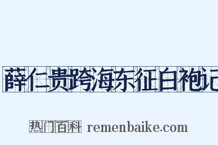 薛仁贵跨海东征白袍记是什么意思的图片